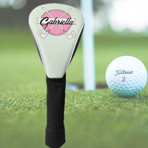 Monogram für Personalisierte, rosa-farbene Golfklu Golf Headcover