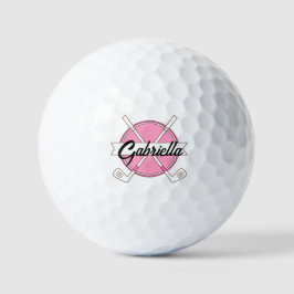 Monogram für Personalisierte, rosa-farbene Golfklu Golfball