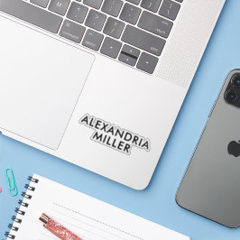 Monogram für personalisierten Namen Moderne Schwar Aufkleber