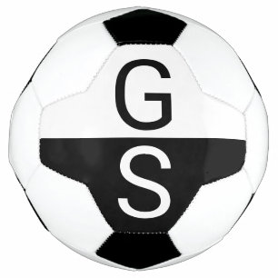 Monogram für Schwarz-Weiß-Moderne Initialen Fußball