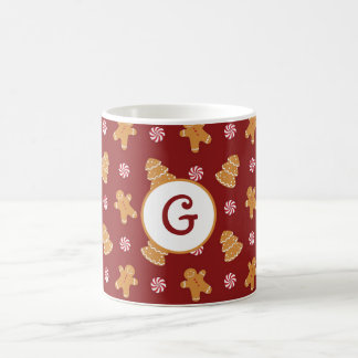 Monogram 'G' Gingerbrot Cookie Weihnachtsweihnacht Tasse