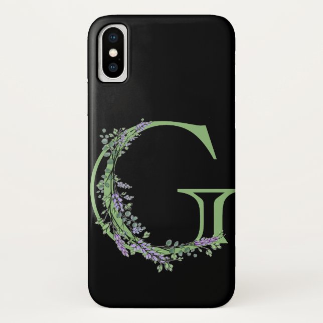 Monogram G Lavendel Eucalyptus Case-Mate iPhone Hülle (Rückseite)