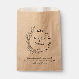 Monogram Gelassen Liebe Grow Seed Gastgeschenk Hoc Geschenktütchen
