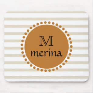Monogram, gelber gelber Streifen Mousepad