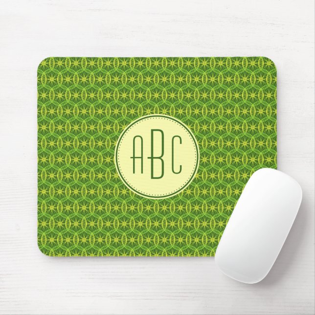Monogram, gelbes Radmuster Mousepad (Mit Mouse)