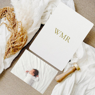 Monogram Gender Neutral Birth Ankündigung