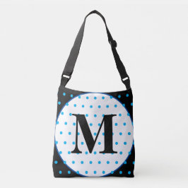 Monogram Geometric Black Polka Dots Tragetaschen Mit Langen Trägern