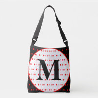 Monogram Geometric Black Red Polka Dots