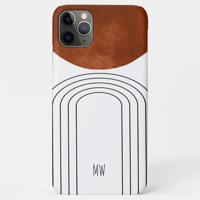 Monogram Geometric Mid Century Modern Style Case-Mate iPhone Hülle (Rückseite)