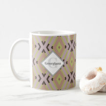 Monogram Geometric Warm Neutrals Diamond Zigzags
