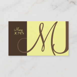 Monogram-Geschäftskarte in Retro-Farben Visitenkarte