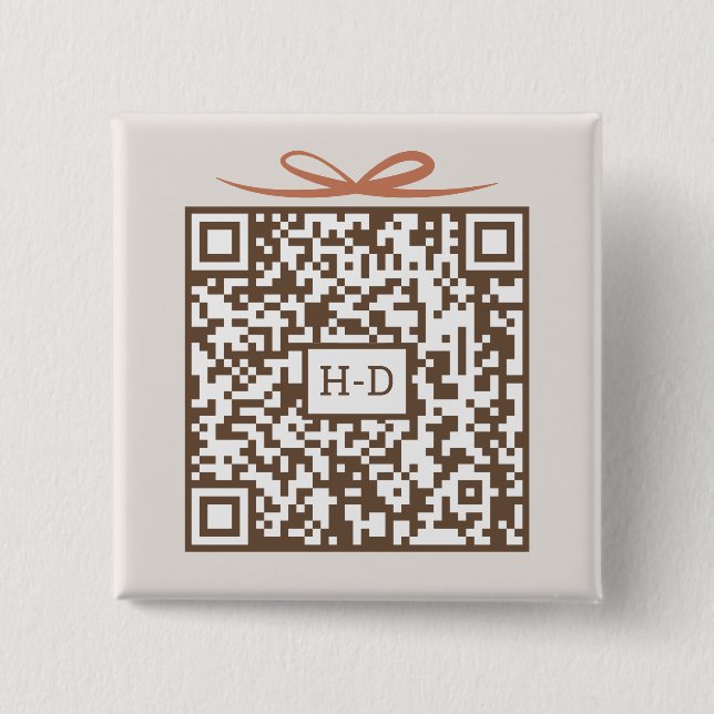 Monogram Geschenk & Schleife QR-Code | Registrierk Button (Vorderseite)
