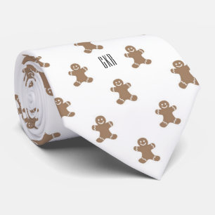 Monogram Gingerbread Man Pattern Krawatte