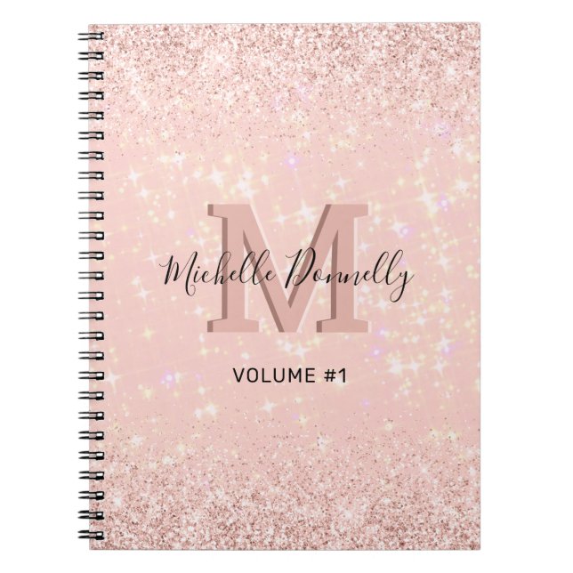 Monogram Girl Chic Pink Notebook Notizblock (Vorderseite)