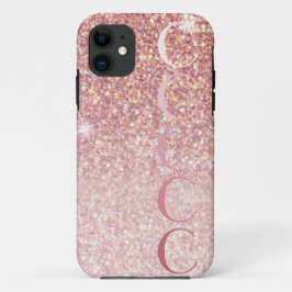 Monogram Girl Rose Gold Glitzer Case-Mate iPhone Hülle