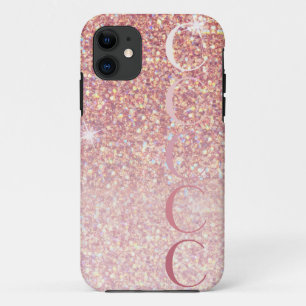 Monogram Girl Rose Gold Glitzer Case-Mate iPhone Hülle