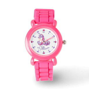 Monogram girls letter L art Lillian name watch Armbanduhr
