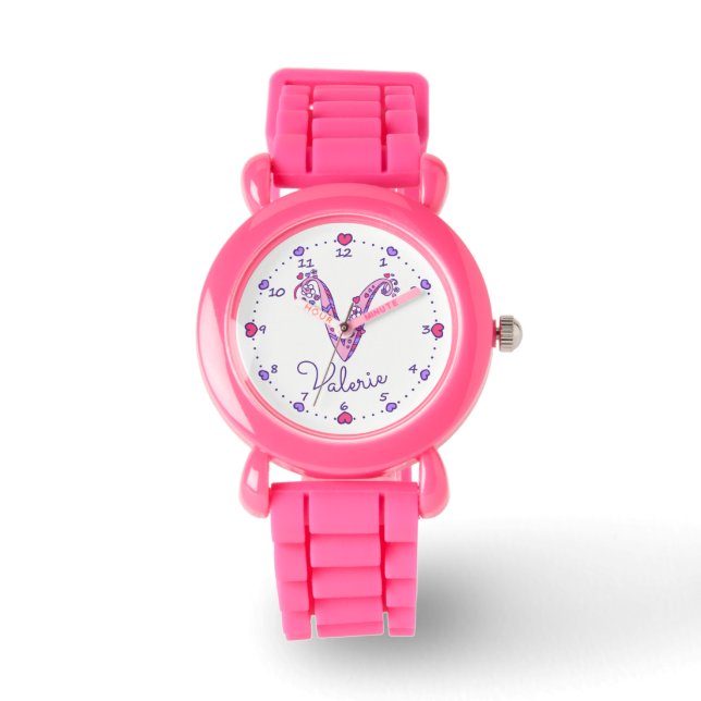 Monogram girls letter V art Valerie name watch wat Armbanduhr (Vorderseite)