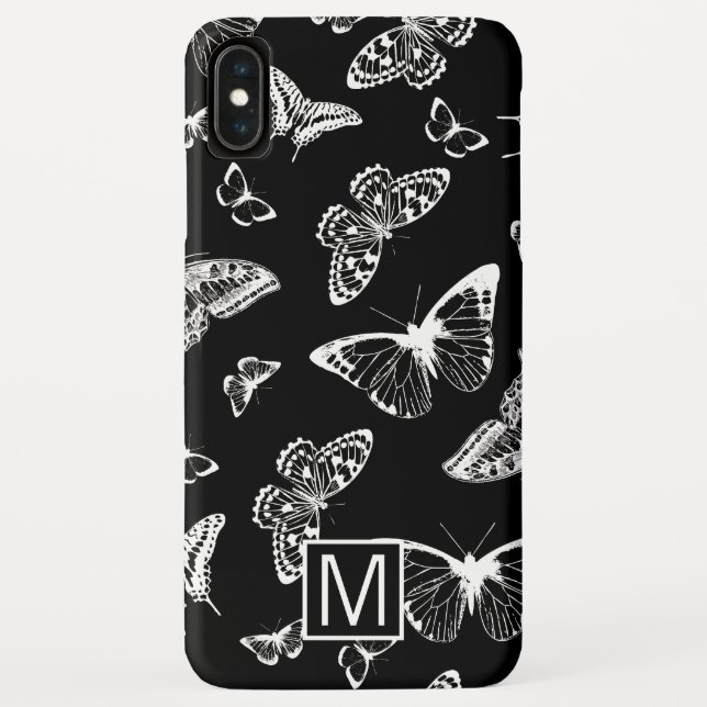 Monogram GL BW Butterfliegen Case-Mate iPhone Hülle (Rückseite)