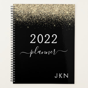 Monogram Glam 2022 Gold Black Glitzer Planer