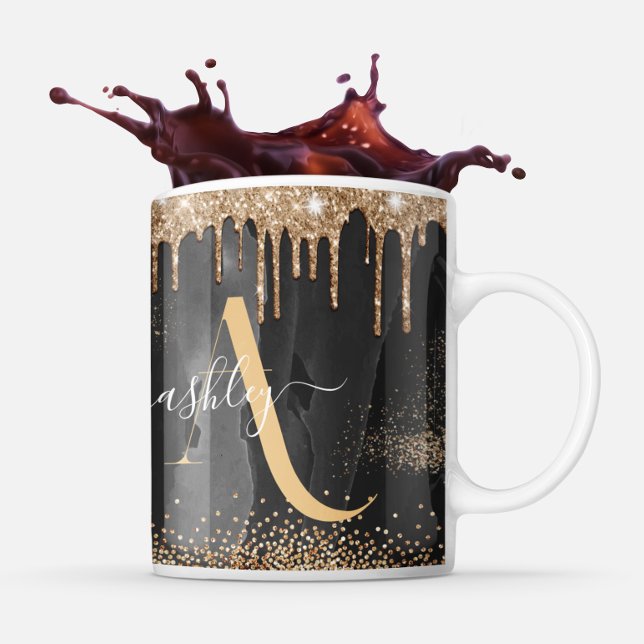 Monogram Glitzer für Gold Dripping Tasse (Von Creator hochgeladen)