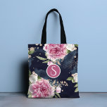 Monogram Glitzer Watercolor Pink Blue Floral Girl<br><div class="desc">Monogram Glitzer Watercolor Pink Blue Floral Girly Tote Beutel weist ein hübsch rosa und blaues Aquarellblumenmuster auf,  das mit goldenem Glitzer und einem personalisierten Monogramm in der Mitte besticht. Personalisieren Sie diese,  indem Sie den Text in dem dafür vorgesehenen Textfeld bearbeiten. Entworfen von ©Evco Studio www.zazzle.com/store/evcostudio</div>