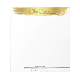 Monogram Gold Black Chic Modernes Script Minimalis Notizblock