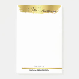 Monogram Gold Black Chic Modernes Script Minimalis Post-it Klebezettel
