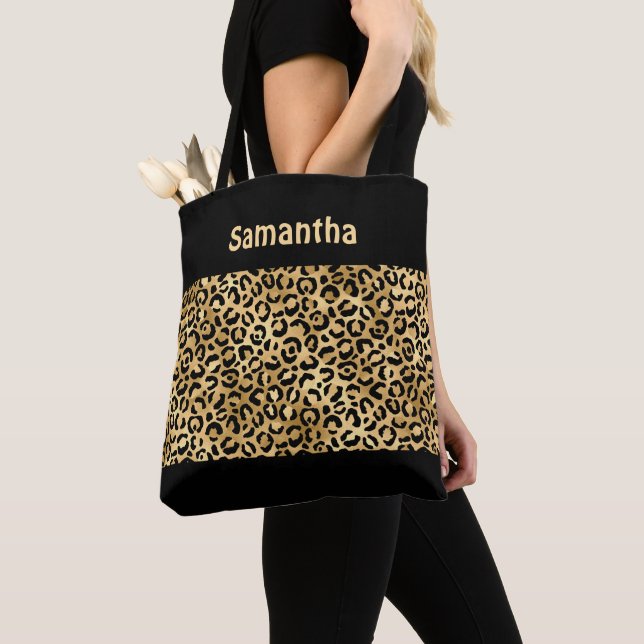 Monogram Gold Black Leopard Print Cheetah Animal (Von Nahem)