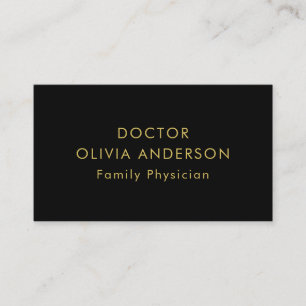 Monogram Gold Black Minimalistisch Modern Visitenkarte