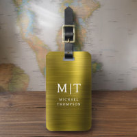 Monogram Gold Brushed Metallic Elegant