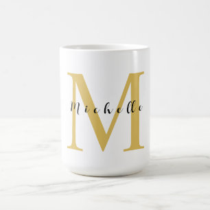 Monogram Gold Farbe Ihr Name Sondergeschenk Gelieb Kaffeetasse
