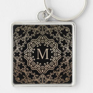 Monogram Gold Filigree Motif Key Chain Schlüsselanhänger