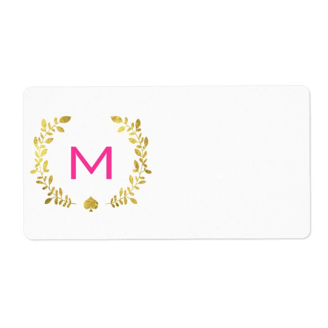 Monogram Gold Foil Laurel & Spade (Vorne)