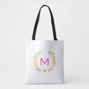 Monogram Gold Foil Laurel & Spade