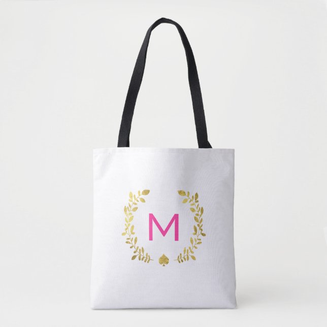 Monogram Gold Foil Laurel & Spade (Vorderseite)
