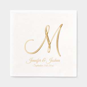 Monogram Gold Foil Wedding Foil Napkins Servietten Mit Folie