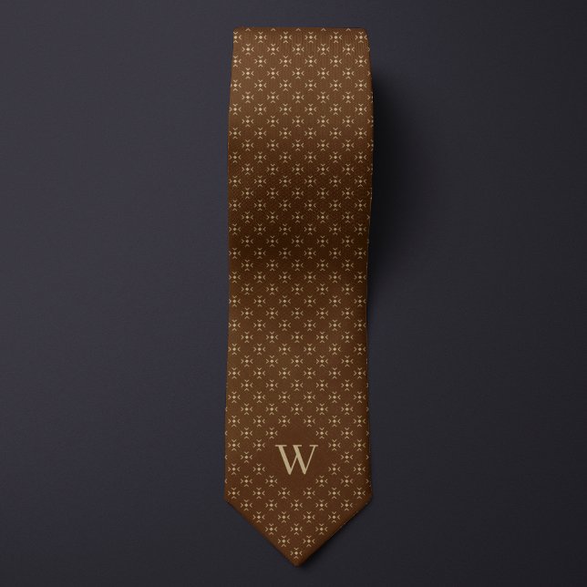 Monogram Gold Geometric Muster Krawatte (Von Creator hochgeladen)