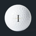 Monogram Gold Graue Script Name Team Sport Golfball<br><div class="desc">Gold Gray Monogram Script Name Modern Golf Balls können Sie einfach mit Ihrem Namen bearbeiten und initialisieren,  indem Sie auf den Button "Personalisieren" klicken. Ändern Sie die Farben des Texts und des Hintergrunds vollständig,  wenn Sie den Link "Diese anpassen" auswählen.</div>