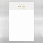 Monogram Gold Gray | Minimalistisch Elegant modern Magnetisches Trockenlöschblatt<br><div class="desc">Ein einfaches,  individuelles Monogramm-Design in einer modernen,  goldfarbenen Typografie auf elegantem,  weichem,  weichem,  schwarzem Hintergrund. Die Monogramm-Initialen und der Name können zusammen mit der Feature-Zeile leicht personalisiert werden,  um ein Design so einzigartig wie Sie sind zu machen! Das perfekte Geschenk oder Accessoire für jeden Anlass.</div>