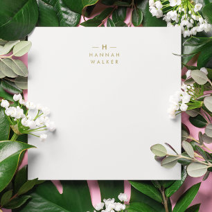 Monogram Gold Gray   Minimalistisch Elegant modern Mitteilungskarte