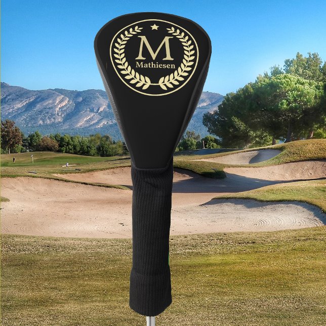 Monogram Gold Laurel Leaf Star Golf Headcover (Von Creator hochgeladen)