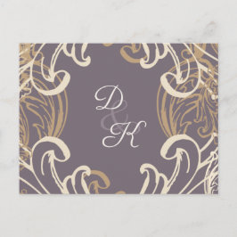Monogram Gold Lila Vintage uAwg Postkarte