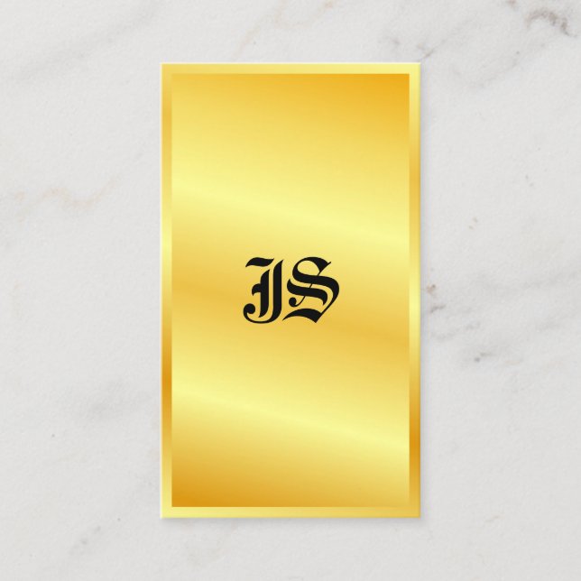 Monogram Gold Look Classic Style Text Template Visitenkarte (Vorderseite)