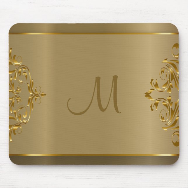 Monogram Gold Orante Design Mousepad (Vorne)