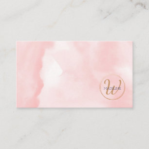 Monogram Gold Pink Wink Personal Visitenkarte