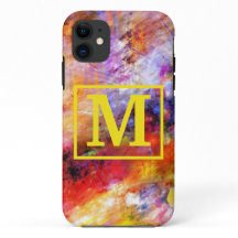 Monogram Gold Red Abstrakt Art
