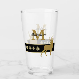 Monogram Gold Silhouette Buck Deer Glas