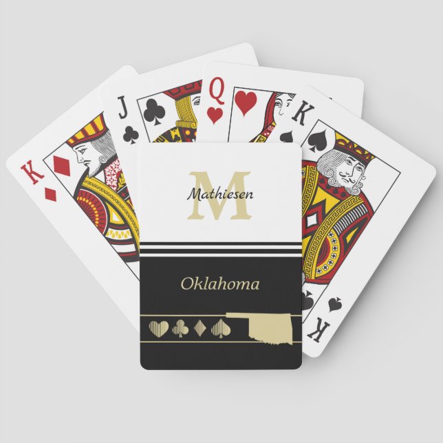 Monogram Gold Silhouette Oklahoma Spielkarten (Rückseite)
