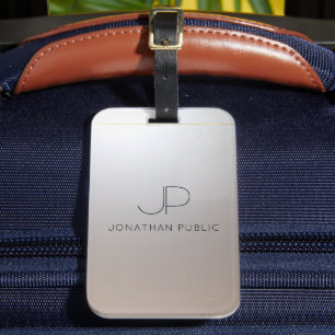 Monogram Gold Silver Look Elegant Moderne Gepäckanhänger